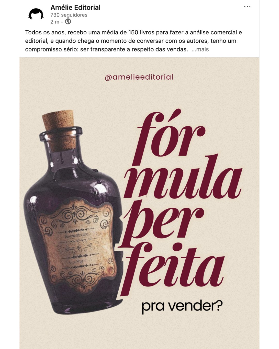 Post — Fórmula perfeita pra vender?