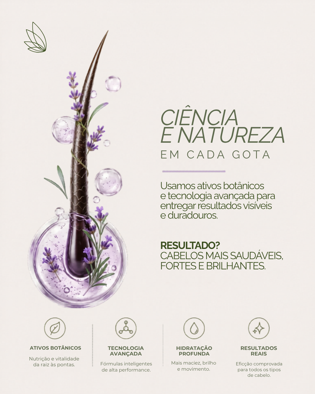 Ciência e natureza em cada gota — ativos botânicos e benefícios